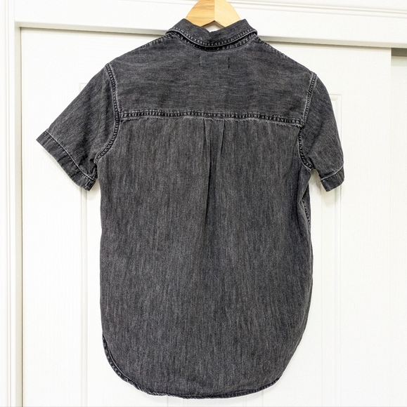 MADEWELL Denim Oversized Ex-Boyfriend Shirt in Lunar Black XXSmall Womens MA666 - Picture 8 of 12